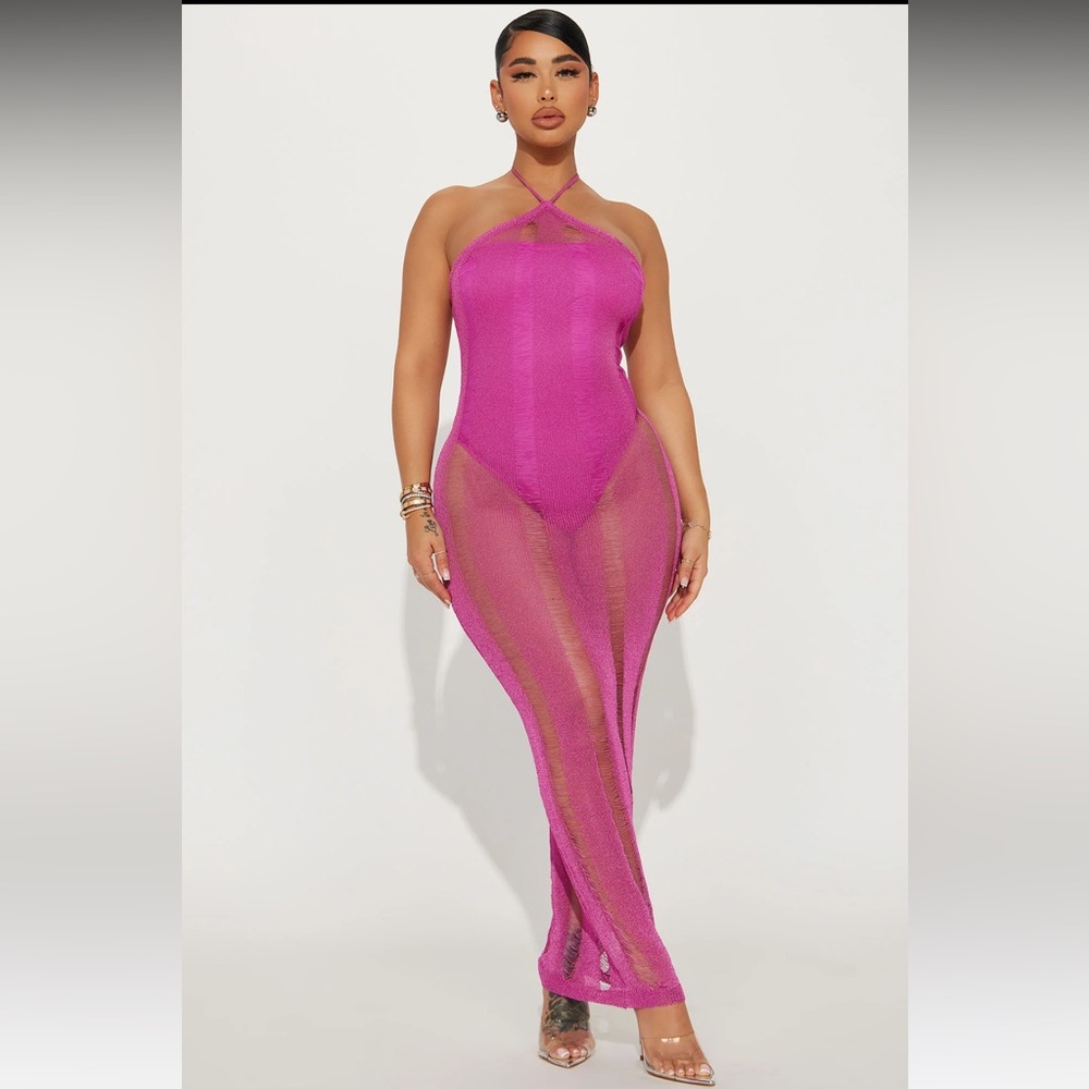 Tatiana Reflective Crochet Maci Dress